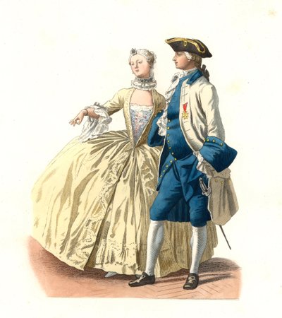 Officier gouverneur de Marseille et dame de qualité, France - Edmond Lechevallier Chevignard