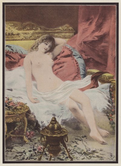 Délire, femme assise sur un canapé - Edmond Louis Dupain