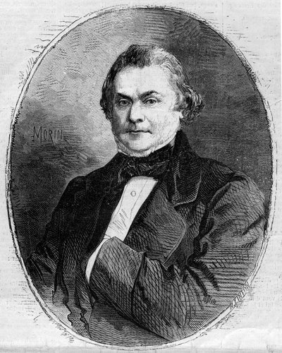 Portrait de Claude Alphonse Delangle (1797-1869), magistrat et homme politique français. Gravure par Morin dans "Le Monde Illustré" n°63 du 26 juin 1858. - Edmond Morin