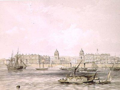 Hôpital de Greenwich, gravé par Thomas Picken, publié en 1852 par Lloyd Bros. & Co. - Edmund (after) Walker