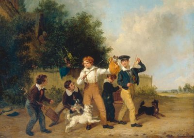 Garçons avec leurs animaux de compagnie - Edmund Bristow