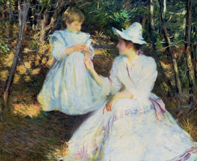 Mère et enfant dans les bois de pins, vers 1893 - Edmund Charles Tarbell