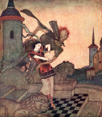 "Le Prince, regardant dehors, le vit saisir la Princesse et s