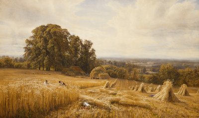 Un paysage étendu avec des moissonneurs, 1873 - Edmund George Warren