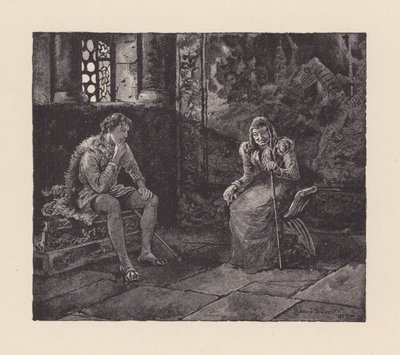 Illustration pour The Eve of St Agnes de John Keats (lithographie) - Edmund Henry Garrett