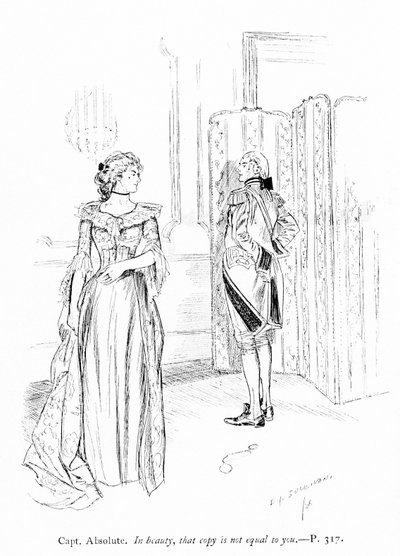 Illustration pour Les Rivaux de Sheridan (gravure) - Edmund Joseph (after) Sullivan