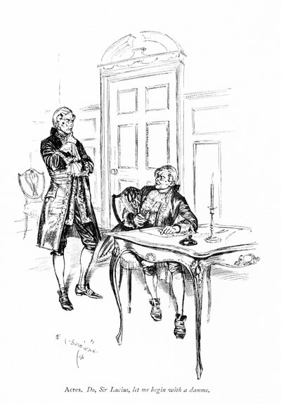 Illustration pour The Rivals de Sheridan (gravure) - Edmund Joseph (after) Sullivan