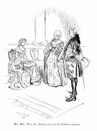 Illustration pour The Rivals de Sheridan (gravure) - Edmund Joseph (after) Sullivan