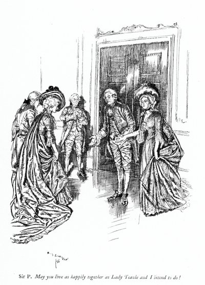 Illustration pour La School for Scandal de Sheridan (gravure) - Edmund Joseph (after) Sullivan