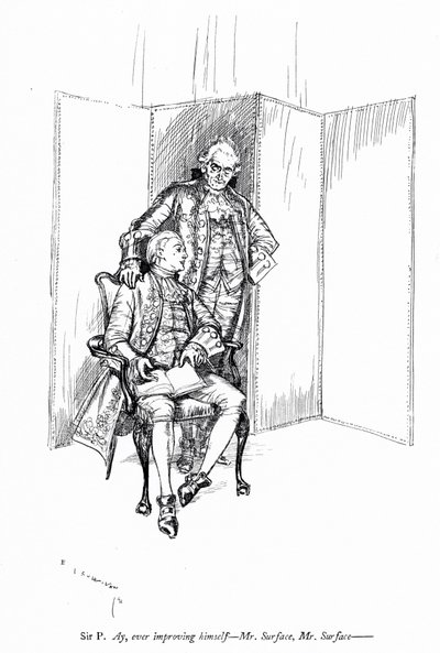 Illustration pour La School for Scandal de Sheridan (gravure) - Edmund Joseph (after) Sullivan