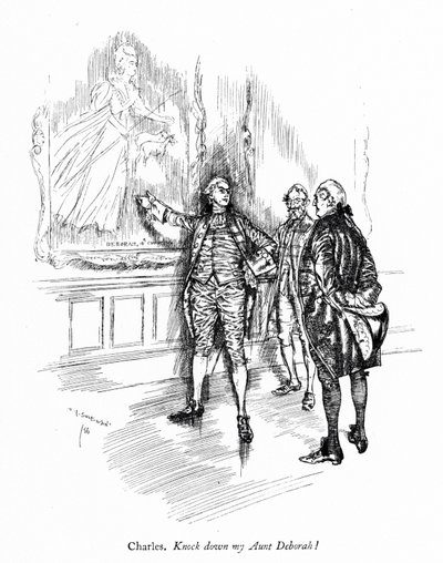 Illustration pour La School for Scandal de Sheridan (gravure) - Edmund Joseph (after) Sullivan