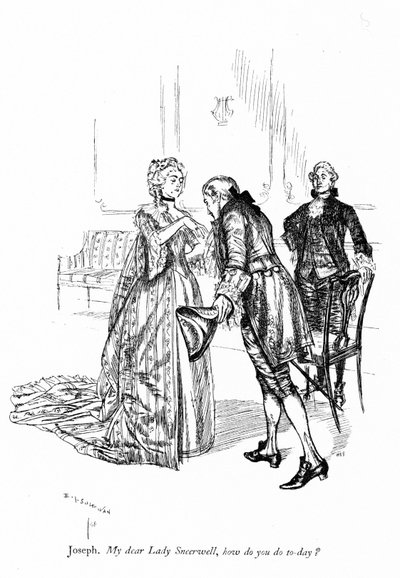 Illustration pour La School for Scandal de Sheridan (gravure) - Edmund Joseph (after) Sullivan
