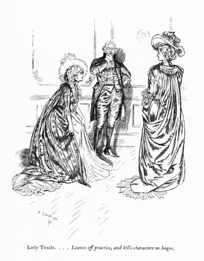 Illustration pour The School for Scandal de Sheridan (gravure) - Edmund Joseph (after) Sullivan