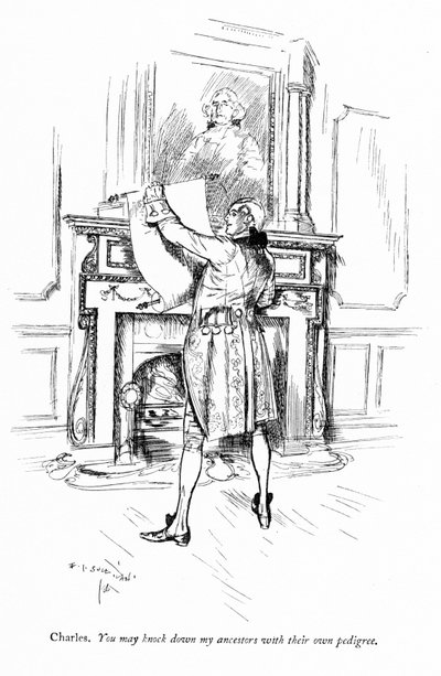 Illustration pour La School for Scandal de Sheridan (gravure) - Edmund Joseph (after) Sullivan