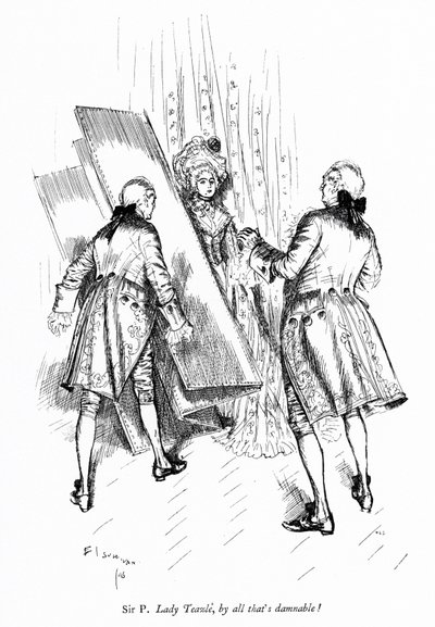 Illustration pour La School for Scandal de Sheridan - Edmund Joseph (after) Sullivan