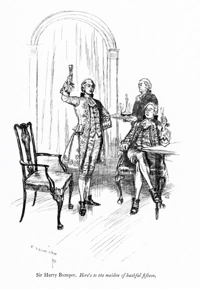 Illustration pour The School for Scandal de Sheridan (gravure) - Edmund Joseph (after) Sullivan