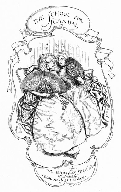 Illustration pour The School for Scandal (gravure) - Edmund Joseph (after) Sullivan