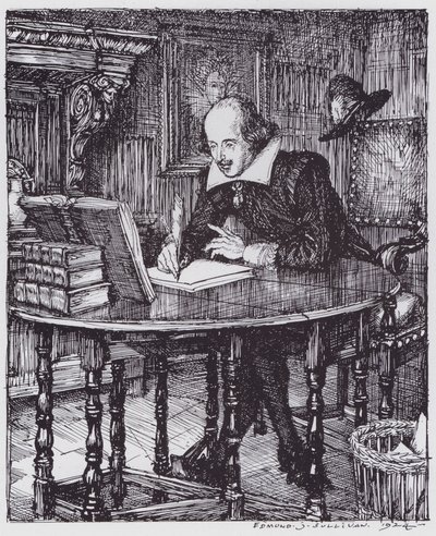 Shakespeare dans son étude - Edmund Joseph (after) Sullivan