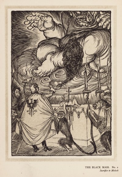 La guirlande du Kaiser : La messe noire (lithographie) - Edmund Joseph (after) Sullivan