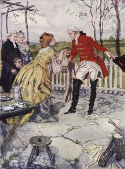 Illustration pour Le Vicaire de Wakefield par Oliver Goldsmith (lithographie en couleur) - Edmund Joseph Sullivan