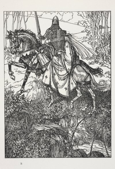 Sir Launcelot et la reine Guenièvre, illustration de 