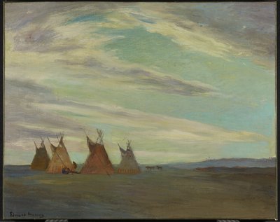 Campement indien sur la prairie, fin du 19e-début du 20e siècle - Edmund Montague Morris