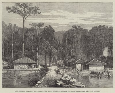 Les îles Andaman, Hope Town, avec le mont Harriet, montrant la jetée où Lord Mayo a été poignardé - Edmund Morison Wimperis