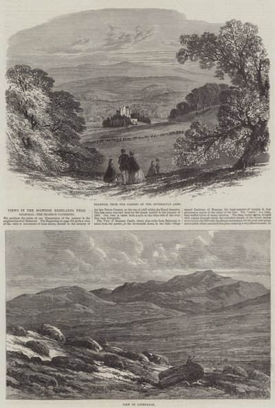 Vues des Highlands écossais près de Balmoral, le rassemblement de Braemar - Edmund Morison Wimperis