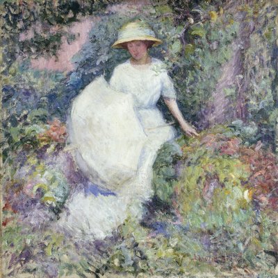 Fille avec parasol - Edmund William Greacen