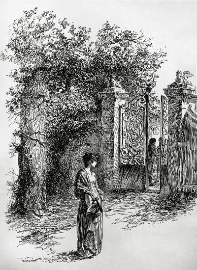 Femme devant une porte, illustration pour La tempête, Satet, Turin - Edoardo Calandra
