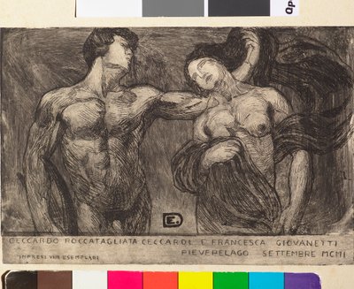 Avis de mariage du poète Ceccardo Roccatagliata Ceccardi avec Francesca Giovanetti - Edoardo de Albertis