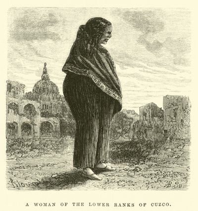 Une femme des classes inférieures de Cuzco (gravure) - Edouard (after) Riou