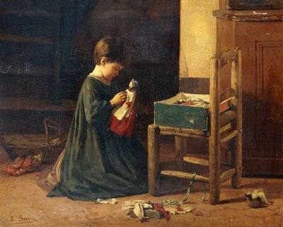 Habiller la poupée - Edouard Alexandre Sain
