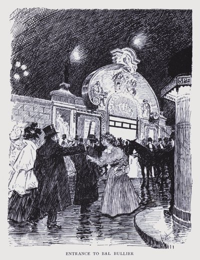 Paris bohème : Entrée du Bal Bullier (litho) - Edouard Alfred (1875-1954) Cucuel