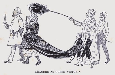 Paris bohème : Leandre en reine Victoria (litho) - Edouard Alfred (1875-1954) Cucuel