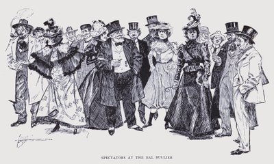 Paris bohème : Spectateurs au Bal Bullier (litho) - Edouard Alfred (1875-1954) Cucuel