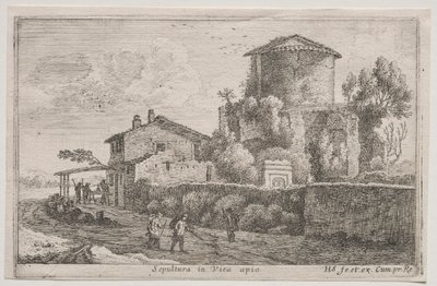 Vues diverses dans et autour de Rome : Tombeau le long de la voie Appienne - Édouard Baldus