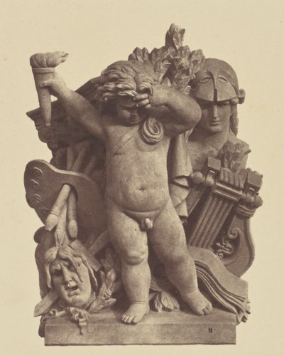 [Les Beaux-arts, Sculpture de Nicolas Guillemin, Décoration du Louvre, Paris] - Édouard Baldus