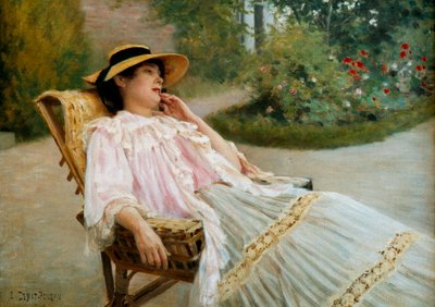La sieste Madame Edouard Debat Ponson sur la terrasse - Edouard Debat Ponsan