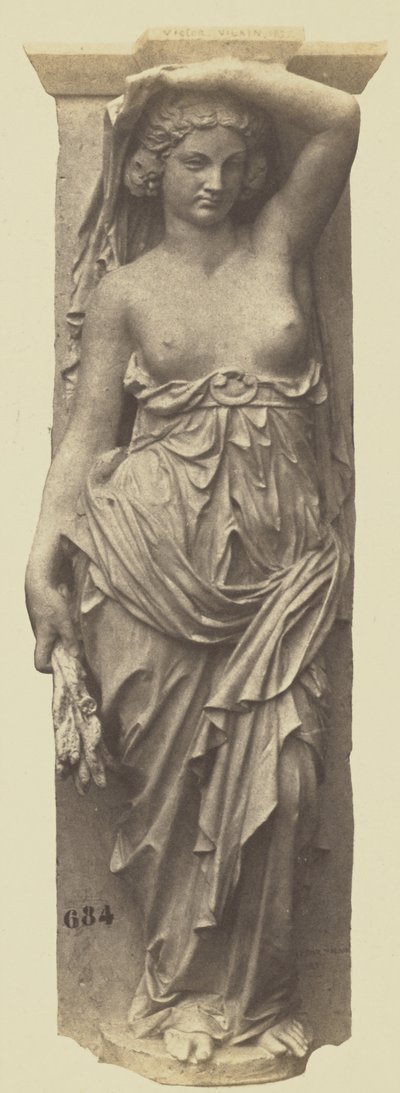 Caryatide par Victor Vilain, décoration du Louvre, Paris - Edouard Denis Baldus