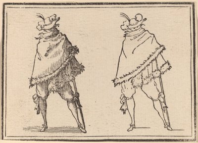 Gentleman enveloppé dans son manteau - Edouard Eckman after Jacques Callot