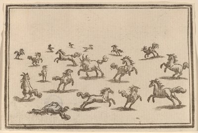 Chevaux courant - Edouard Eckman after Jacques Callot
