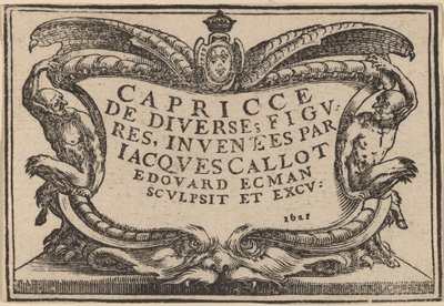 Page de titre pour "Les Caprices" - Edouard Eckman after Jacques Callot