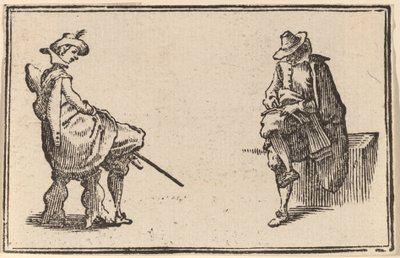 Deux figures assises - Edouard Eckman after Jacques Callot