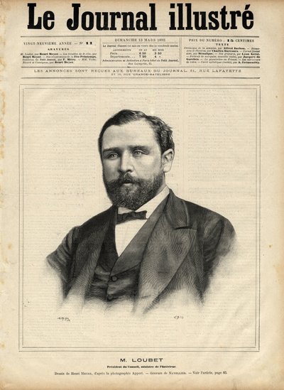 Émile Loubet (1836-1929) en 1892 (président du conseil - ministre de l