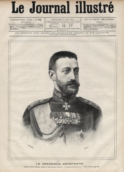 Portrait du Grand-Duc Constantin Nikolaïevitch de Russie (Grand-Duc Constantin Nikolaïevitch de Russie ou Konstantin Nikolaïevitch Romanov) - Edouard Felicien Eugene Navellier