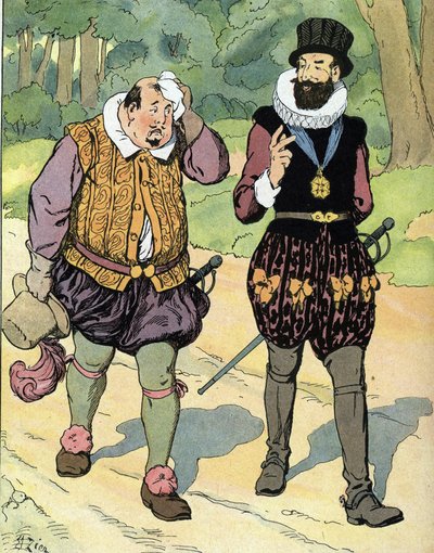 Roi Henri IV (1553-1610) et Charles II Duc de Mayenne (1554-1611) Illustration par Édouard Zier dans « Nos gloires nationales » 1920 Collection privée - Edouard Francois Zier