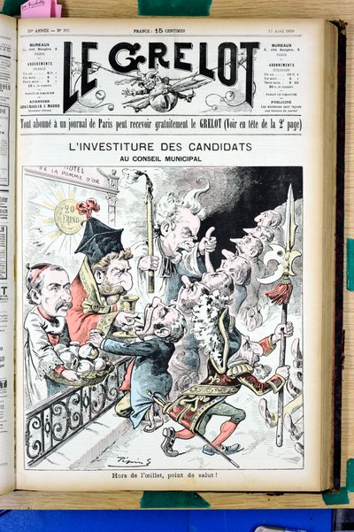Couverture de "Le Grelot", numéro 992, Satirique en N & B - Edouard Guillaumin Pepin