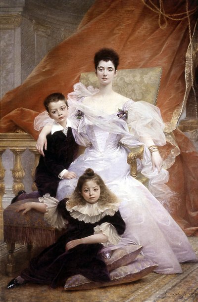 Comtesse de Beauchamp et ses enfants - Edouard Louis Dubufe