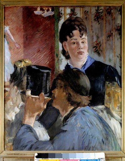 Une jeune femme sert de la bière à des invités élégants et populaires - Édouard Manet